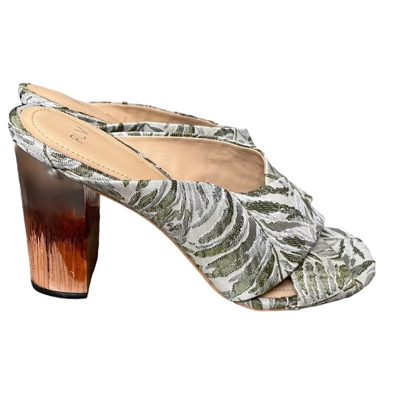 Pour La Victoire Sandals 8.5 Resort Jungle Harley Lucite Block Heel Slip On PLV - Picture 2 of 11